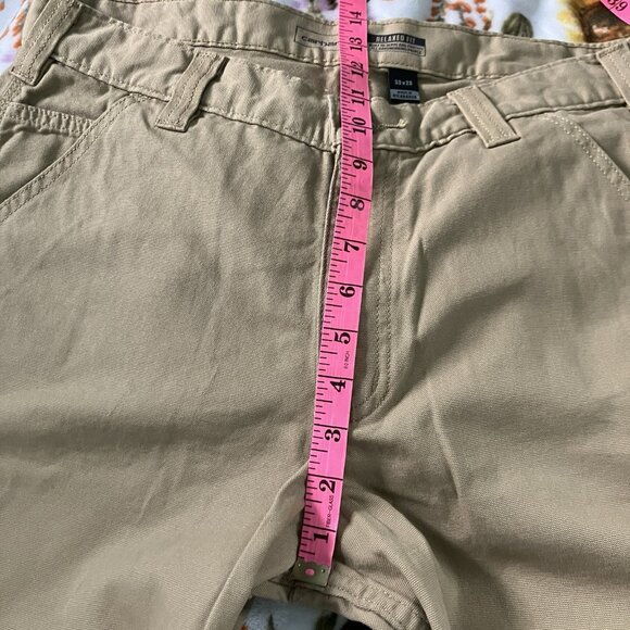 Carhartt Pants Mens 33x28 Rugged Flex Relaxed Fit Tan Canvas Workwear - Picture 11 of 12